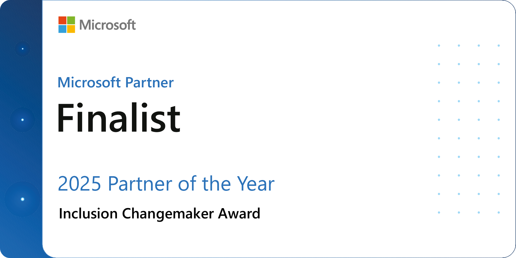 Delta Insights 2025 Microsoft Partner of the Year Finalist - Inclusion Changemaker Award Badge