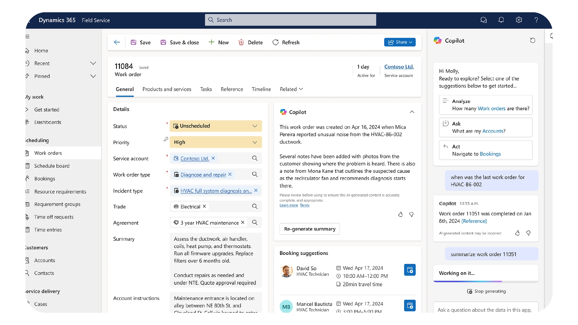 Field Service Dashboard